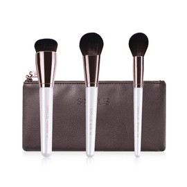 SIXPLUS White Pearl Face Makeup Brushes, Set of 3