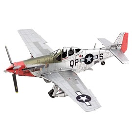 Metal Earth 3D Puzzle Mustang Airplane P51D Sweet Arlene Aviation Metal Puzzle Mockups to Build for Adults Challenging Level 11.43 X 13.97 X 6.35 cm