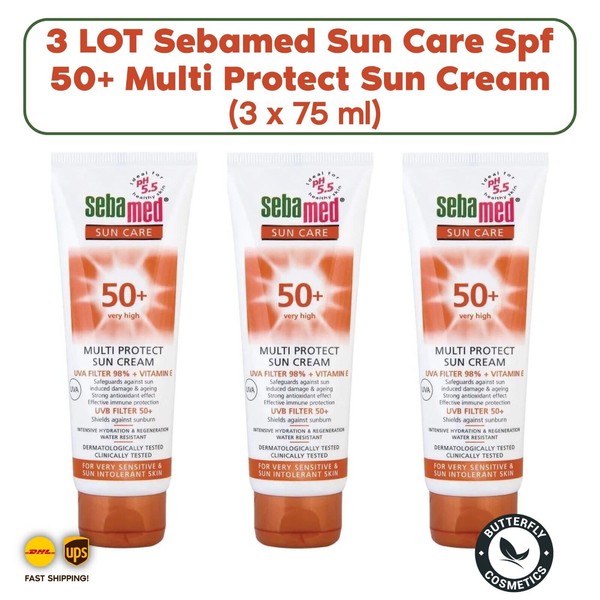 3 x Sebamed Sun Care Spf 50+ Multi Protect Sun Cream 75 ml 3 PACK