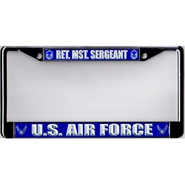 U.S. Air Force Retired MST. Sergeant Chrome License Plate Frame