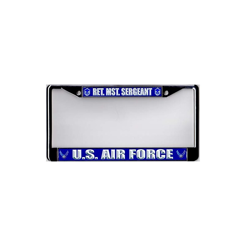 U.S. Air Force Retired MST. Sergeant Chrome License Plate Frame