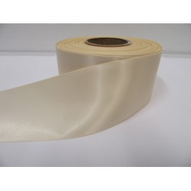 1 Roll of 50mm x 25 metres Satin Ribbon Cream Double Sided 50 mm 5cm 2" 2 Inch