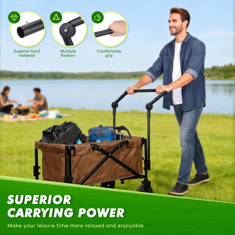 Gifeerory Universal Folding Wagon Push Handle Attachment for Camping Wagons/Strollers/Beach