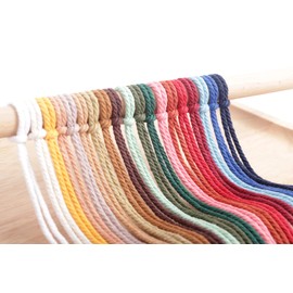 NOANTA Beige Macrame Cord 4mm x 109yards, Colored Macrame Rope, 4 Strand Twisted Cotton Rope Macrame Yarn, Colorful Cotton Craft Cord for Wall Hanging, Plant Hangers, Crafts, Knitting