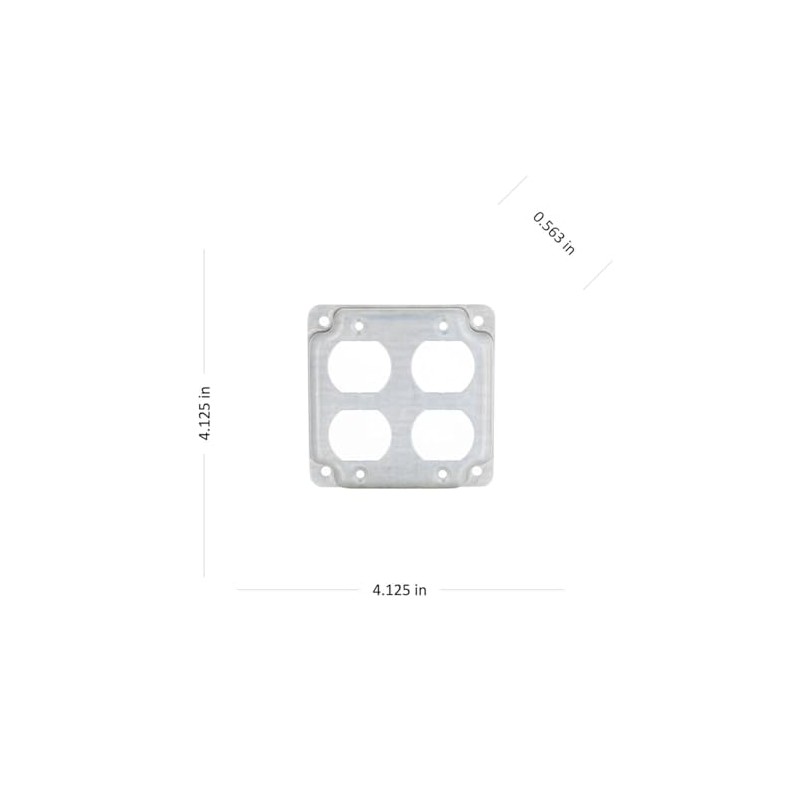 Hubbell-Raco 907C 2 Duplex Receptacles 4-Inch Square Exposed Work Cover,