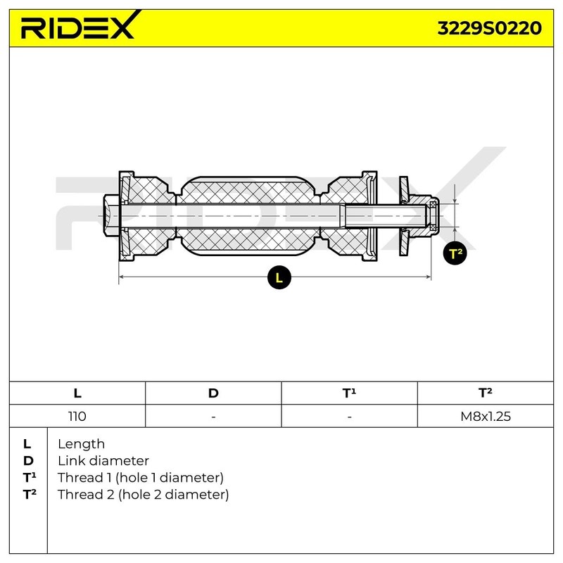 RIDEX Coupling rod suspension support front, rear, left, right
