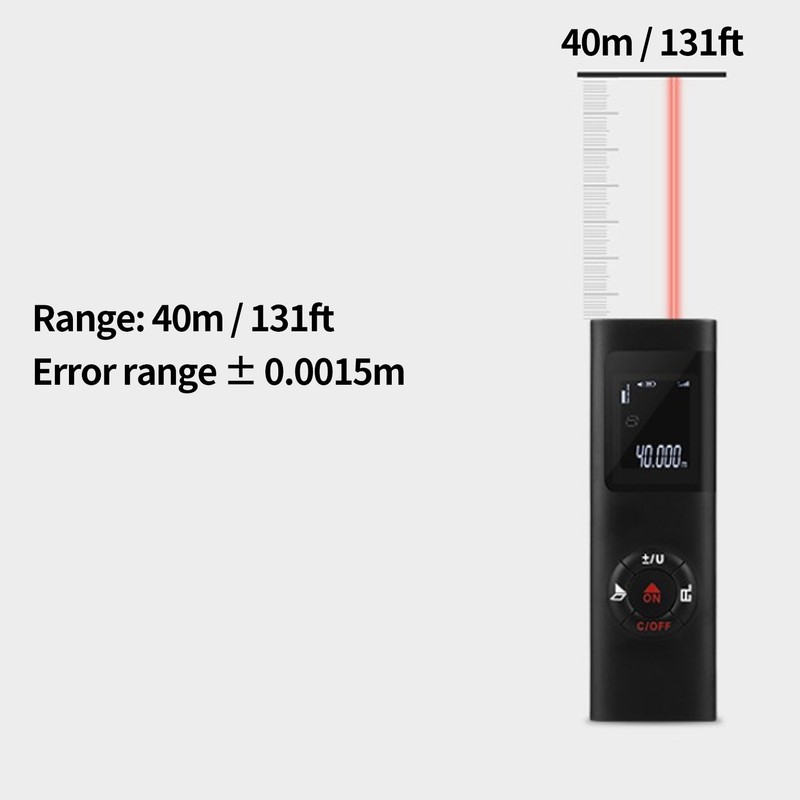 High Accuracy Handheld Laser Distance Meter Maximum Measuring Distance 40m
