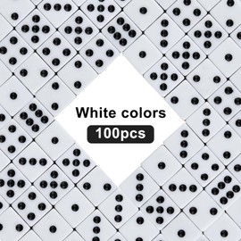 FEPITO 100 Pieces Dice Set 6 Sided Acrylic Dice 16mm White Spot Dice Set for Bunco or Teaching Math Dice Games (White)