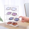 Ausla 4-Layer Stackable Transparent Glasses Storage Box, Sunglasses Organiser, Transparent,