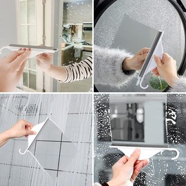 Mini escobilla de ducha para puertas de cristal de ducha con gancho para colgar, herramienta limpiadora para azulejos de baño, cocina, fregadero, encimera, raspador de silicona para ventana, espátula de agua