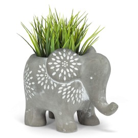 Abbott Collection 27-Elmer Small Elephant Planter, Grey