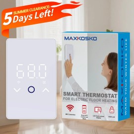 MAXKOSKO WiFi Smart Thermostat with Touchscreen LED Display 120V/240V