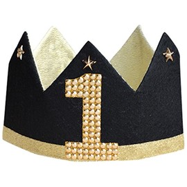 Party City Birthday Birthday Crown Reversible with Patch, Black