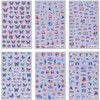 6PCS 4th of July Nail Art Stickers American Flag Patriotic