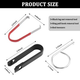 IHOTDER 9PCS 3 Type Lug Nut Cover Removal Tool Kit,Professional Hubcap Removal Tool for Pull Out Nuts Caps Easily,Universal Wheel Cap Removals Tools Car Accessories for Most Vehicle (9PCS)