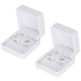 KUKUVR 2 Pieces Classic Velvet Jewelry Earring Gift Box for Stud Earring Necklace Pendant, Jewellry Earring Storage Display Case for Wedding Engagement Birthday Anniversary