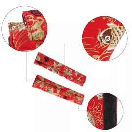 Unbranded 2Pcs SAKURA Koi Fish Red Fabric Soft Cotton Seat Belt Cover Shoulder Pads