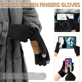 HOLDINA Gloves for Cold Weather Men,Thermal Winter Gloves with Touchscreen Fingers,Fleece Warm Gloves for Women (Grey-XL)