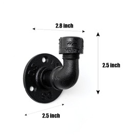 Home TZH - Ganchos para toallas de baño para colgar, paquete de 3 unidades, estilo clásico, industrial, color negro, montado en la pared, gancho resistente decorativo para cocina de granja (3, negro)
