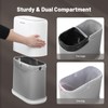 MOPALL Bathroom Trash Can, Vacuum Adsorption 3.3 Gallon Slim Garbage