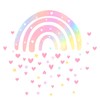 Pink Rainbow Love Heart Stars Wall Sticker Wall Stickers, sacinora