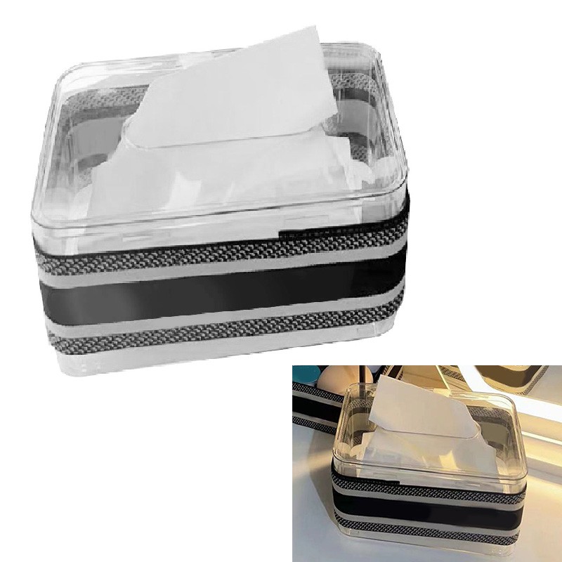 Rectangular Clear Tissue Box Holder Transparent Visible Napkin Paper Storage