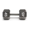 Marcy 45lb Cast Iron Hex Dumbbell, Single, IV-2045, Black