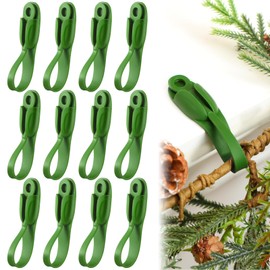 Relaxweex 24 Pcs Christmas Garland Hanger for Mantle Garland Hooks Christmas Wreath Ties Stocking Holder Reusable Silicone Adhesive Straps for Wreath Fireplace Mantle Stairways (Lime Green)
