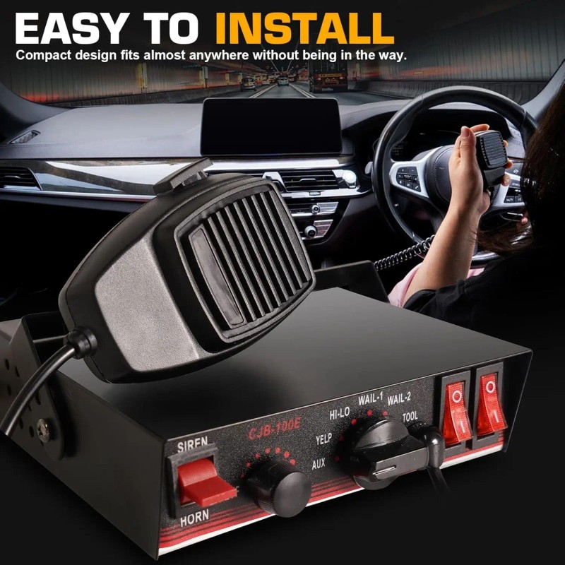8Tones 200W Emergency Speaker/Fire Truck Siren PA IP67 Waterproof Yelp/Wail/Hi-Lo