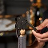 Viski Gunmetal Signature Double Hinged Waiters Corkscrew Wine Opener, Stainless