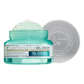 It Cosmetics Confidence in a Gel Oil Control Cream, Gel Hidratante Facial Ligero con Niacinamida, Péptidos y Vitamina E para Control de Brillo, Poros Visibles y Piel Equilibrada, 60 ml