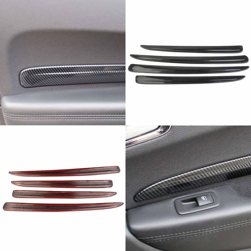 Carbon Fiber 4 Doors Panel Decor Trim Cover for Dodge
