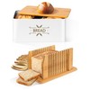 Candco 3 in 1 Bread Box with Bamboo Bread Slicer,