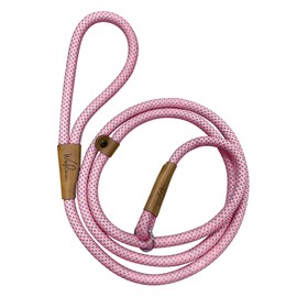 Wooflinen Ultra Reflective Premium Dog Slip Leash Made from Mountain Climbing Rope - Great for Training and The Strongest Pullers 6 Foot (Pink Marshmallow)