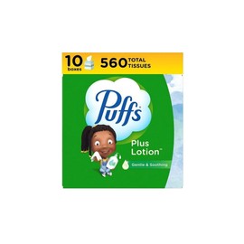 Puffs Plus Lotion Facial Tissues, 10 Cubes, 56 Tissues Per Box