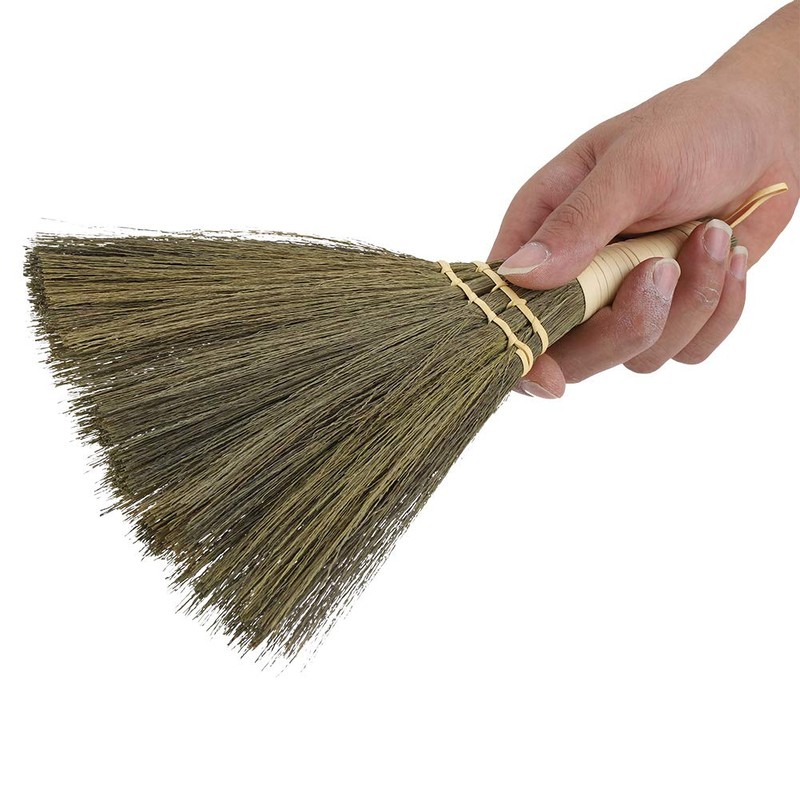 QANYEGN Handmade Straw Woven Brooms, Household Angled Brooms, Can Easily