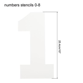 uxcell - Juego de plantillas de números de plástico de 10 pulgadas de 0 a 8 plantillas de números de dirección para plantillas de tartas, número de dirección, plantillas de pintura