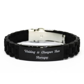 Mugart Welding is Cheaper Than. Welding Black Glidelock Clasp Bracelet, Unique Idea Welding Gifts, Engraved Bracelet for Men Women, Welding Torch, Welding mask, Welding Gloves, Welding Apron