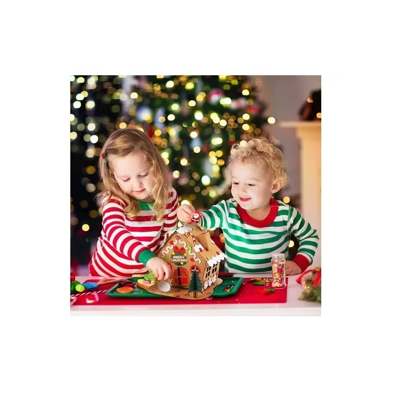 Sumind 3 Sets Christmas Craft Kit Gingerbread House Kit Christmas