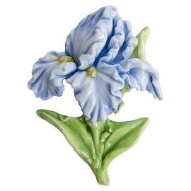 1 Pc Blue Iris Fridge Magnet, Handmade 3D Ceramic Flower Magnet