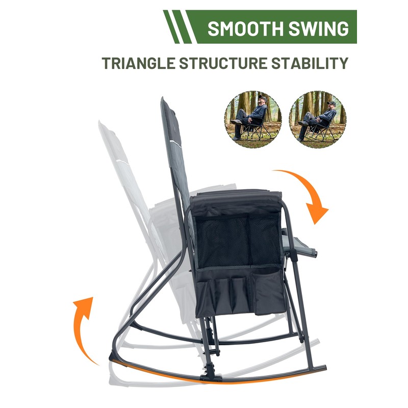 TIMBER RIDGE Folding Oversized Rocking Camping Chair, 400lbs Capacity Portable