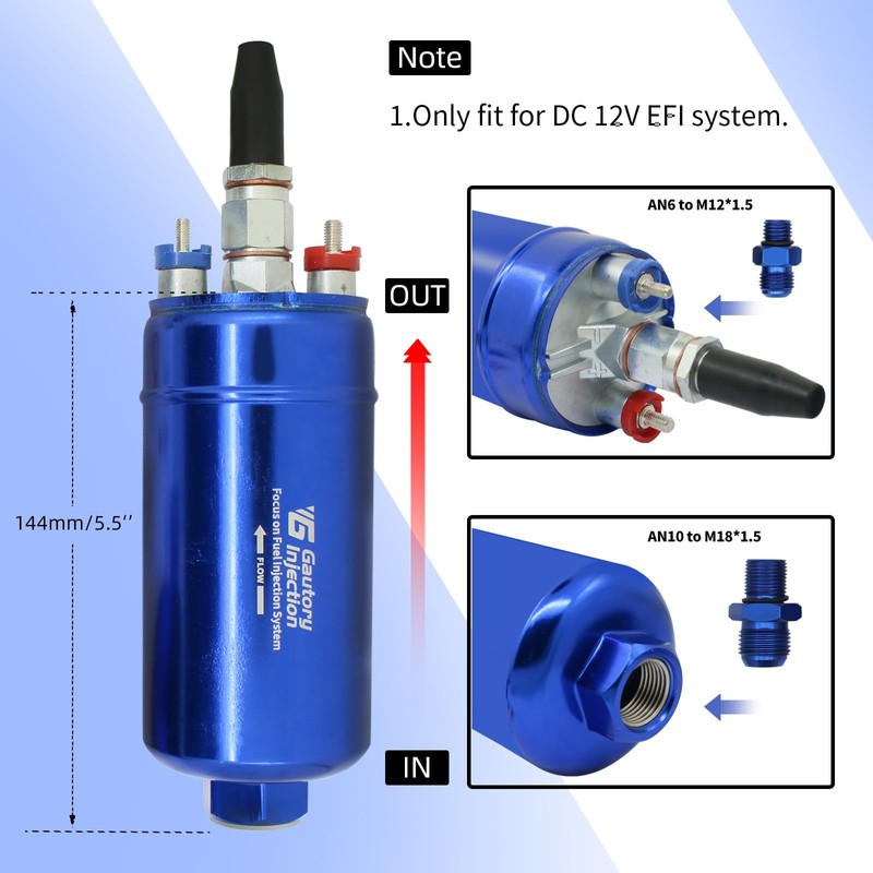 Gautory Universal External Inline Electric Fuel Pump High Flow 300LPH