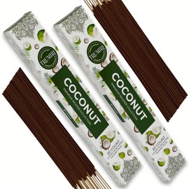 Coconut Incense Sticks - Incienso de Coco - Total 40 Insence-Sticks - Dual Pack of 20 Insense - Inciensos - Inscents - Natural Non Toxic Ingredients - Incents - Incence - Inscense - Insents