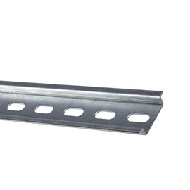 WITTKOWARE 1 m TS35 DIN Rail with Slotted Holes, Galvanised Steel, 35 x 7.5 x 1000 mm