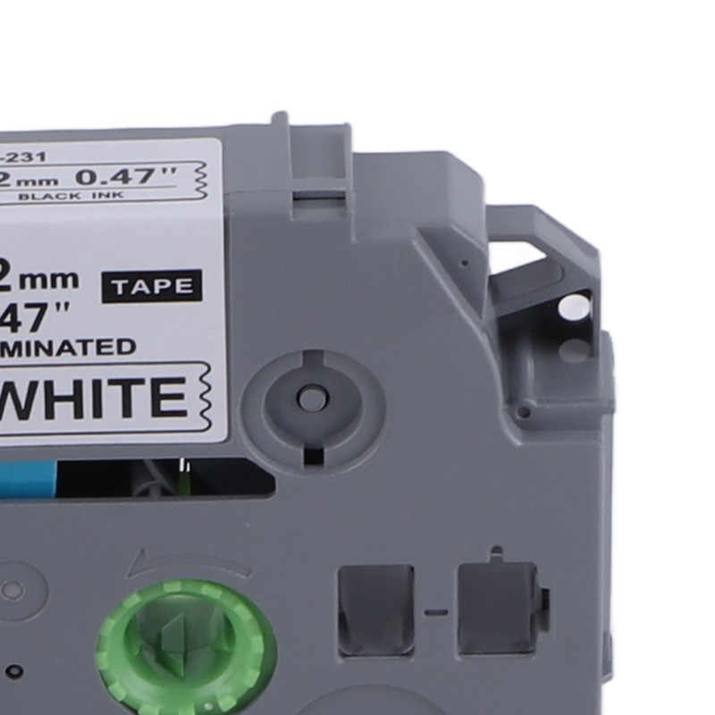 Label Maker Tape 12mm Width 8M Length Black On White