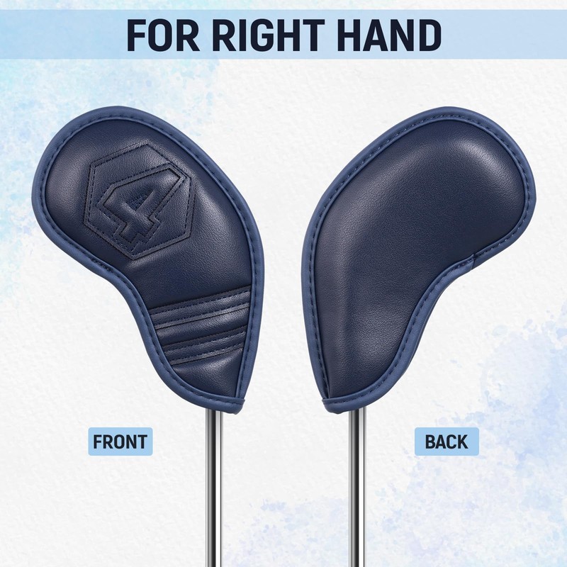 Golf Iron Club Head Covers Magnetic 10pcs 4-9,P,A,S,L Right Hand