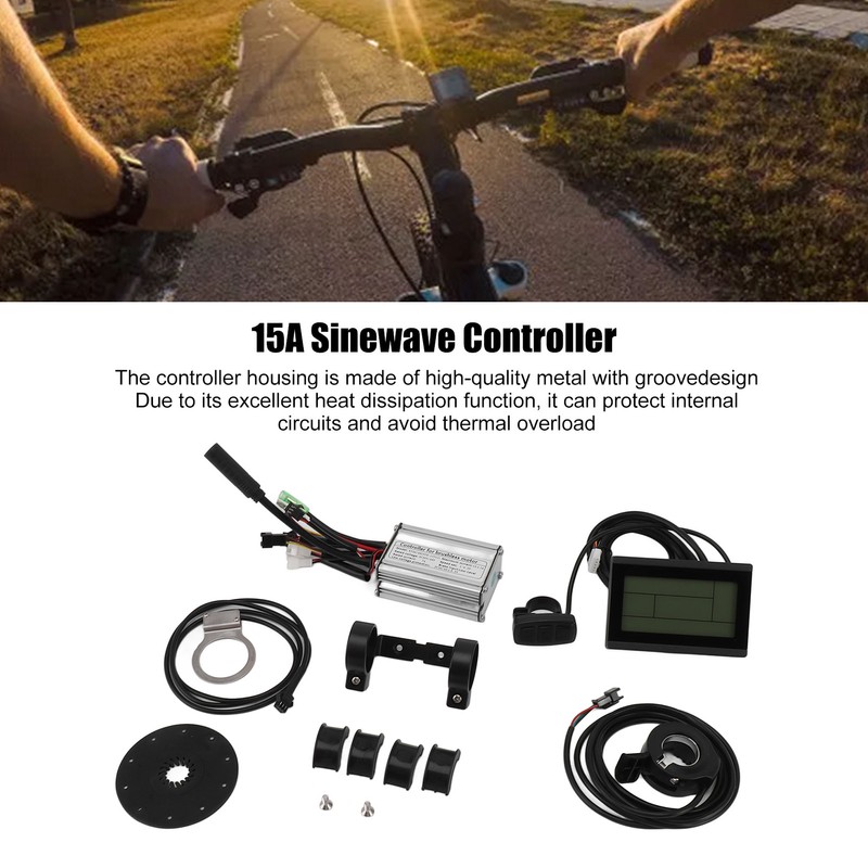 15A Electric Bike Sinewave Controller DC 36V 48V LCD3U Display