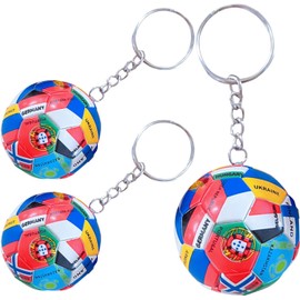 3 llaveros con banderas nacionales de fútbol - Llavero de balón de fútbol para mochila - Recuerdos deportivos para fiestas y juegos de mundiales