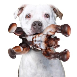 Zinbo Dog Toys for Aggressive Chewers, Indestructible Dog Toys, Tough Dog Toys for Aggressive Chewers Medium/Large Breed, Strong Dog Toys for Tough Chewers (Brown and white)