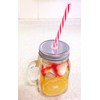 Glass Drink Jar 13.8 fl oz (380 ml) with Straw,